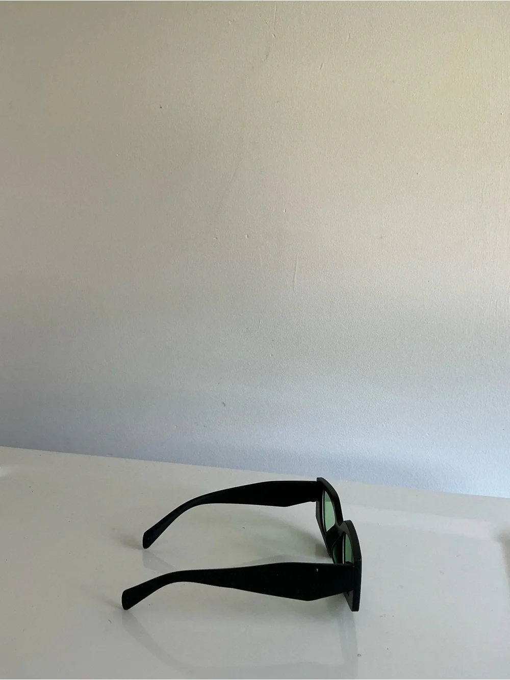 Black Frame Sunglasses with Green Lenses - Women Accessories